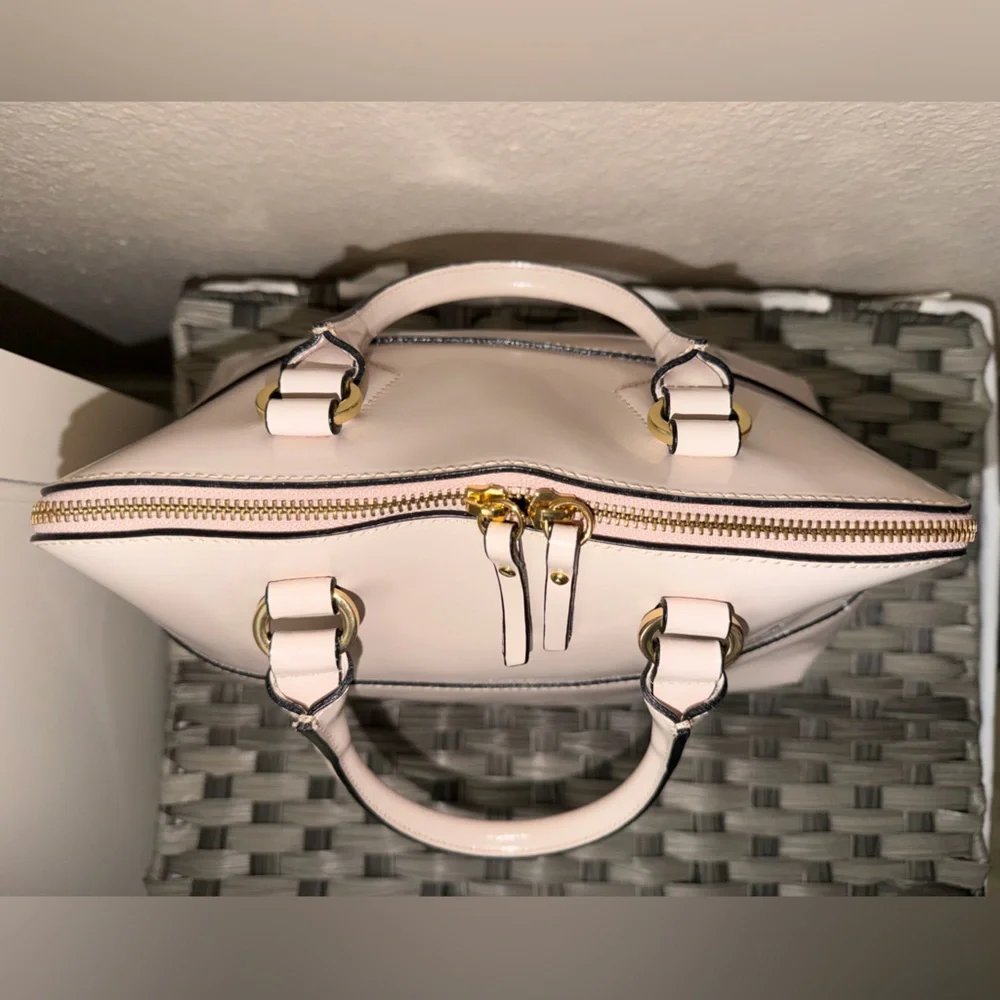 Genuine Leather White Satchel Bag with Crossbody/ Shoulder Strap- Made in Italy - Picture 6 of 16